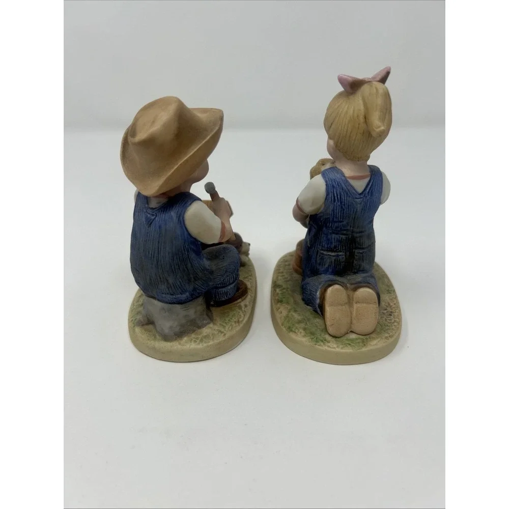 Vintage 1985 HOMCO Denim Days Puppy Love Danny Doghouse & Debbie Puppies